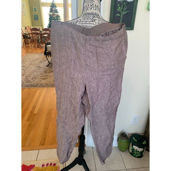 J Jill Pull on Brown Linen Pants - Picture 5 of 5